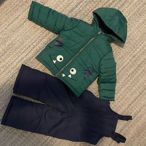 Green monster snow suit